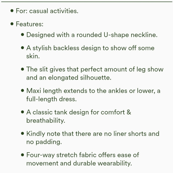 Halara U Neck Backless Split Flowy Maxi Casual Tank Dress - Picture 6 of 6